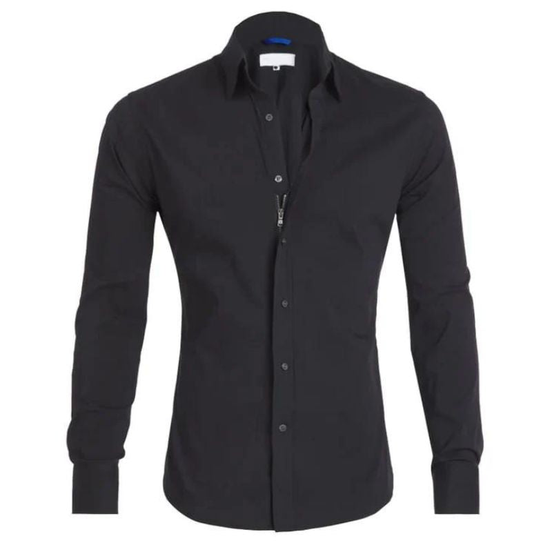 Novaro - Timeless and Elegant Wrinkle-Free Zipper Shirt for Men