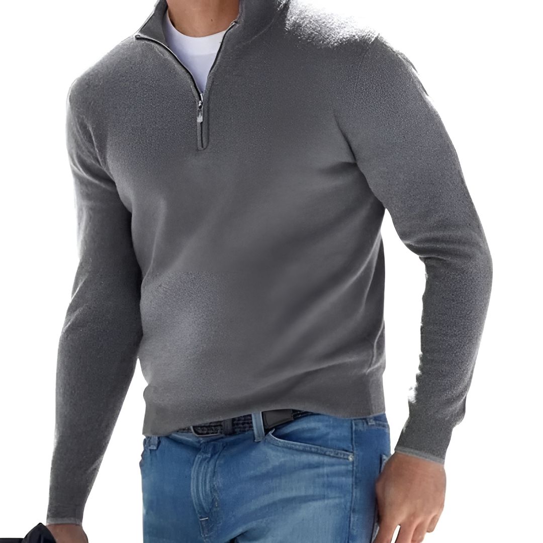 UrbanFlex - Men's Modern Casual Zip-Front Sweater