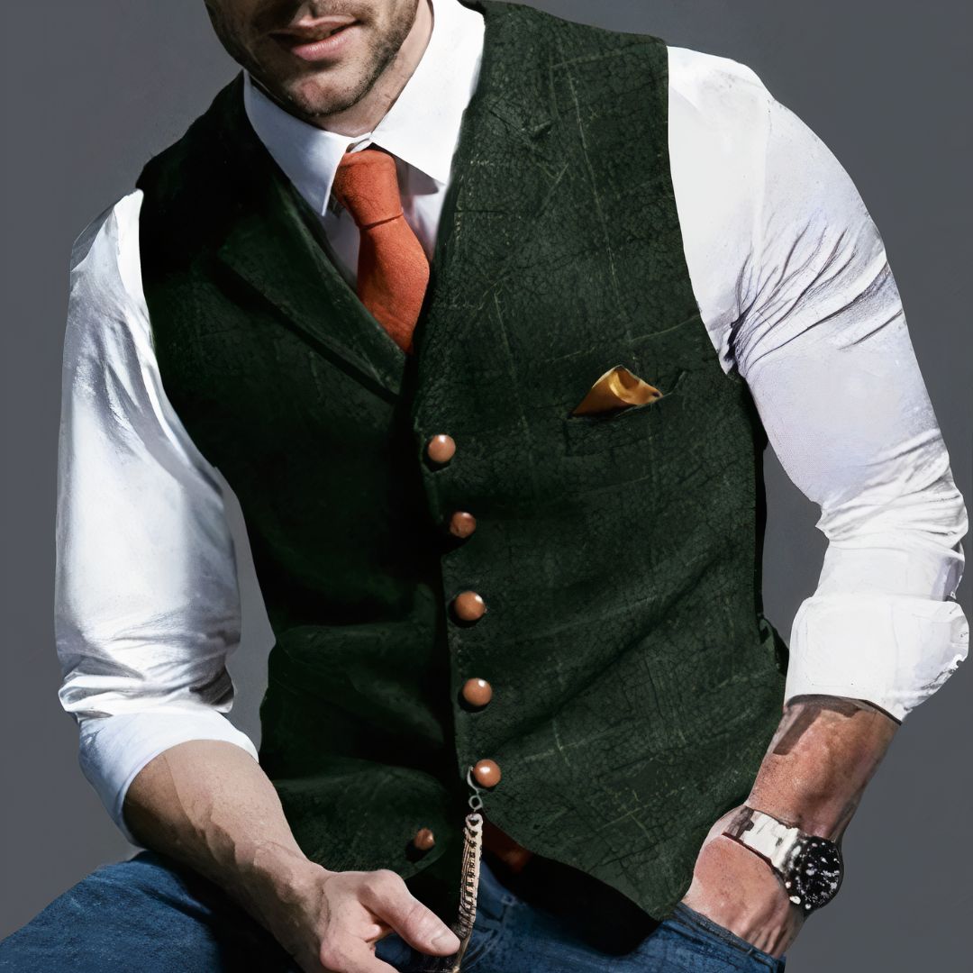 Regal - Stylish Timeless Men's Tailored Checkered Gilet