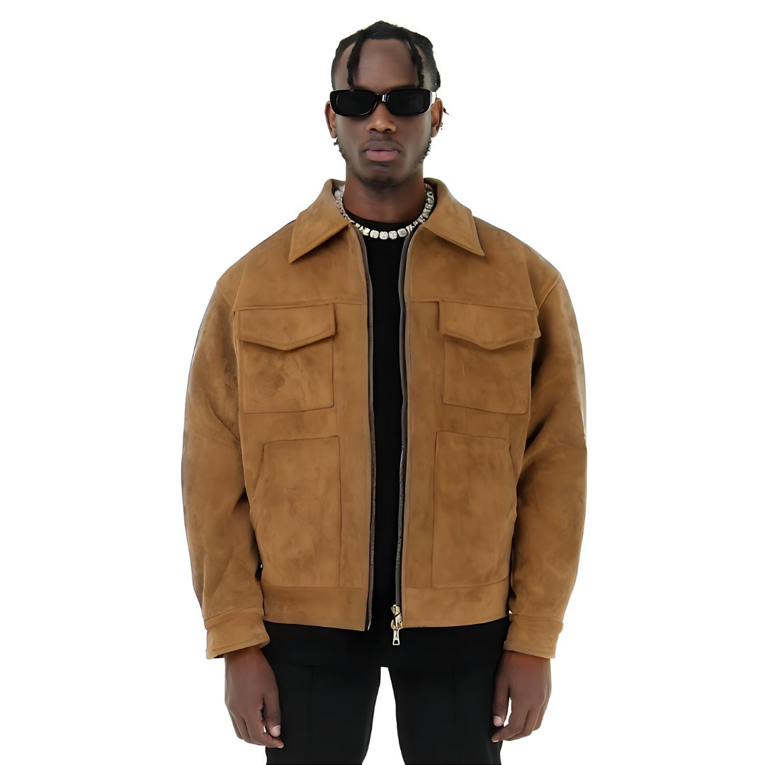 Alarmo - Vintage Retro High Street Suede Jacket for Men