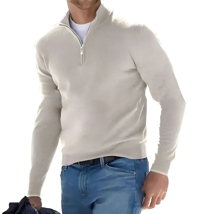 UrbanFlex - Men's Modern Casual Zip-Front Sweater