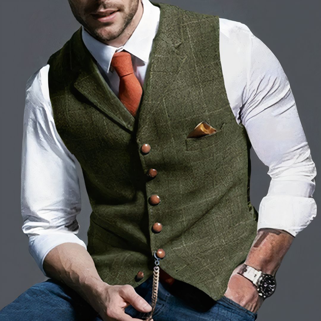 Regal - Stylish Timeless Men's Tailored Checkered Gilet