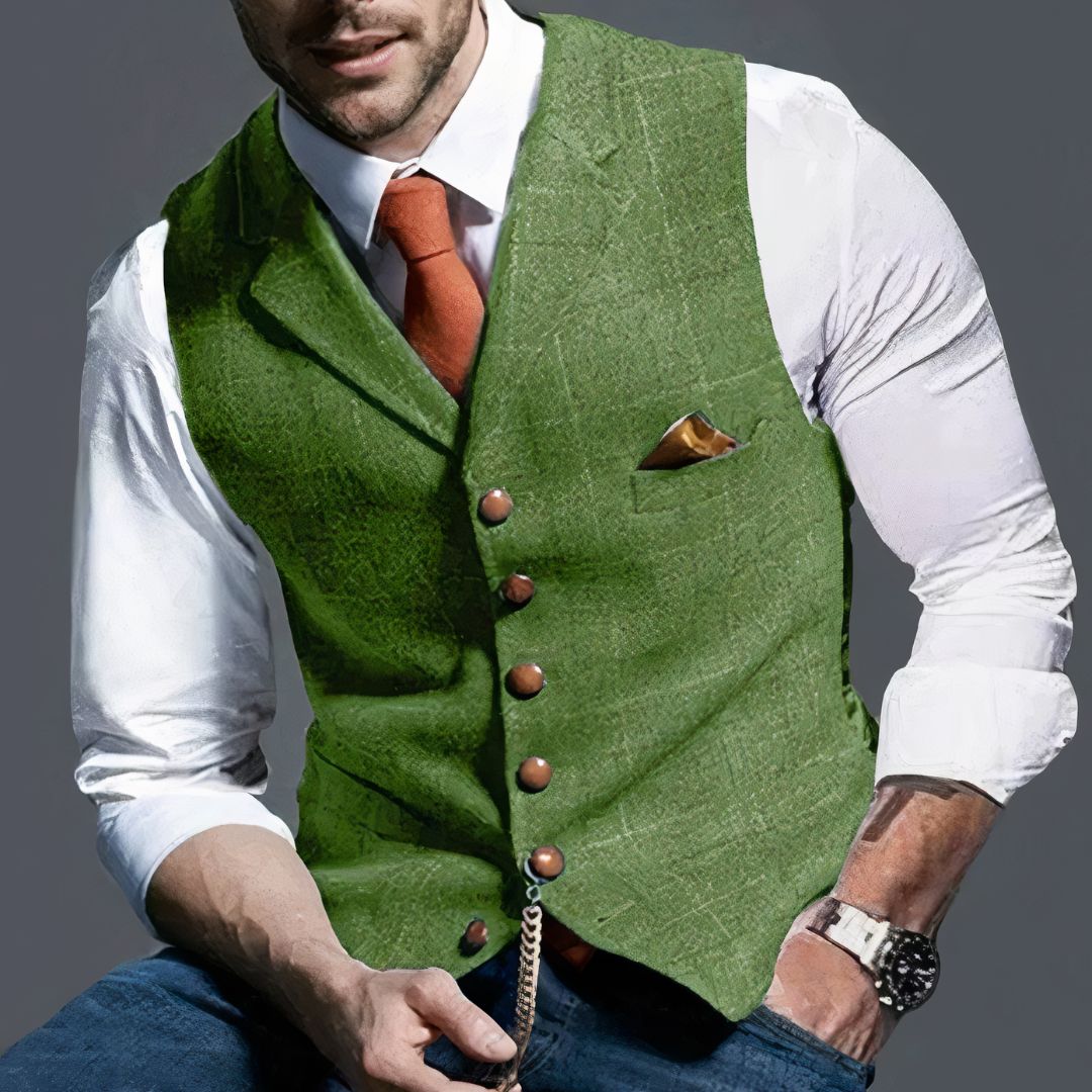 Regal - Stylish Timeless Men's Tailored Checkered Gilet