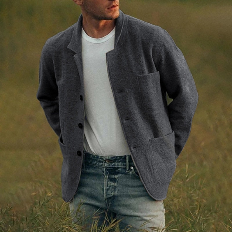 Martin - Modern Woolen Cardigan with Button Closure for Men