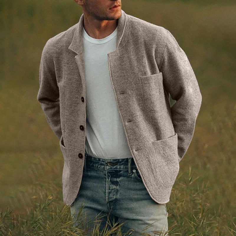 Martin - Modern Woolen Cardigan with Button Closure for Men