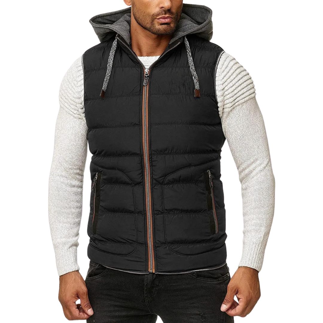 Callum - Spring Bodywarmer With Removable Hood For Men