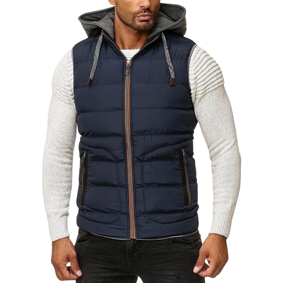 Callum - Spring Bodywarmer With Removable Hood For Men