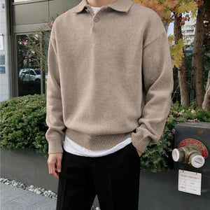 Cristian - Modern Woolen Button Half Zip for men