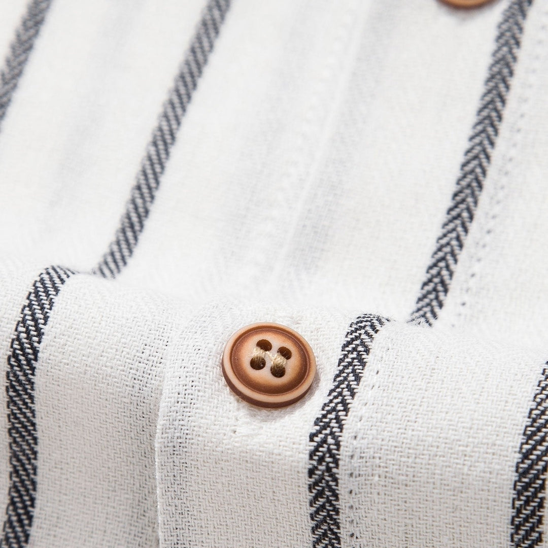 Douglas - Modern Stylish Striped Button Up Shirt & Linen Pants for Men