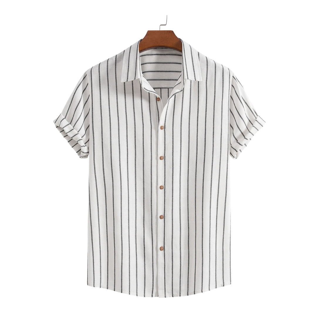 Douglas - Modern Stylish Striped Button Up Shirt & Linen Pants for Men