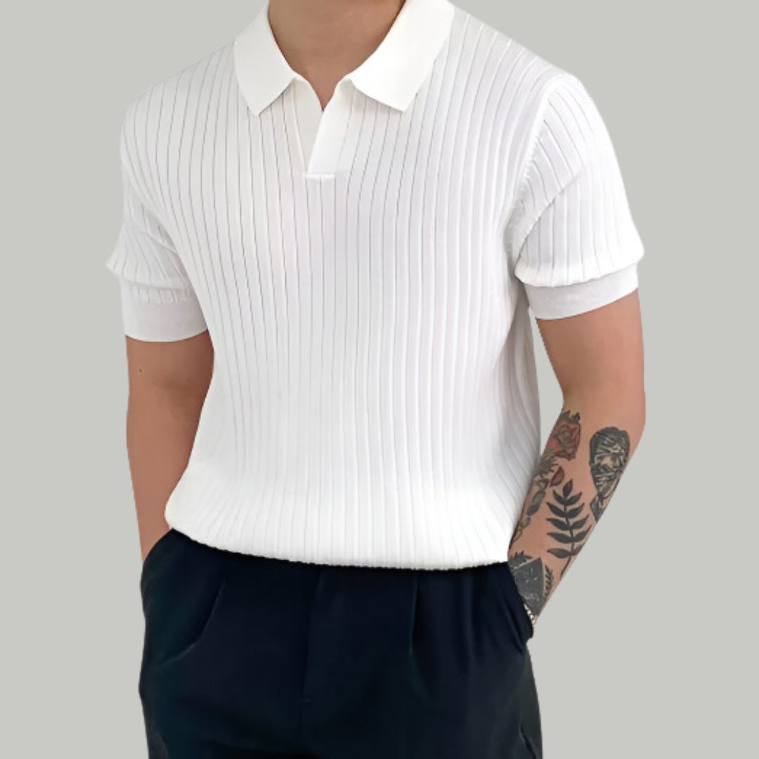 Florence - Ribbed Cotton Polo for Men