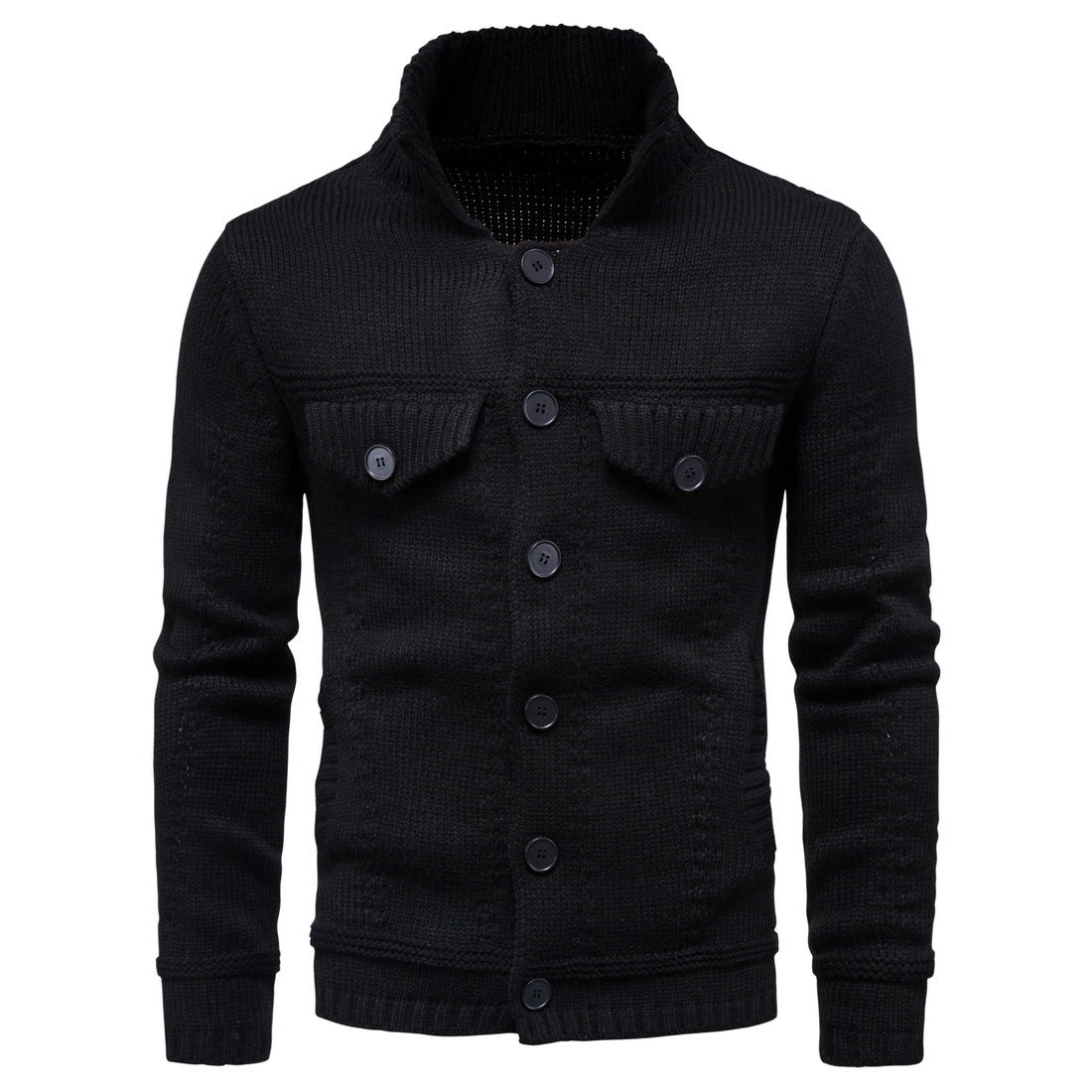 Tobias - Elegant Knitted Men's Cardigan With Turned Down Collar