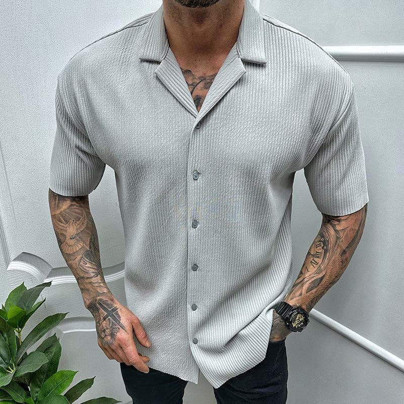 Jayleen British Style Oversized Short Sleeved Shirt for Men