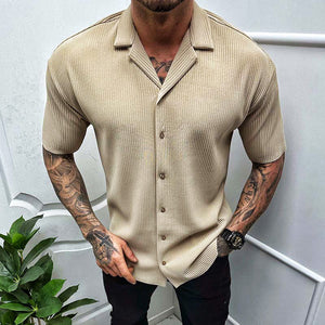 Jayleen British Style Oversized Short Sleeved Shirt for Men