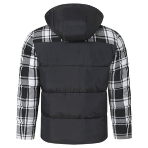 Julian - Stylish Black Plaid Puffer Jacket for Men