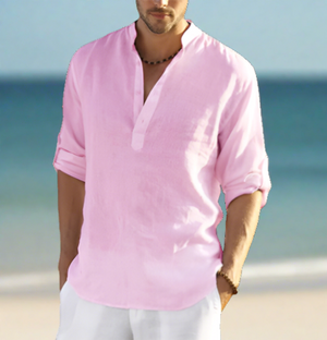 Nolan - Timeless Elegant Linen Shirt with Collar for Men