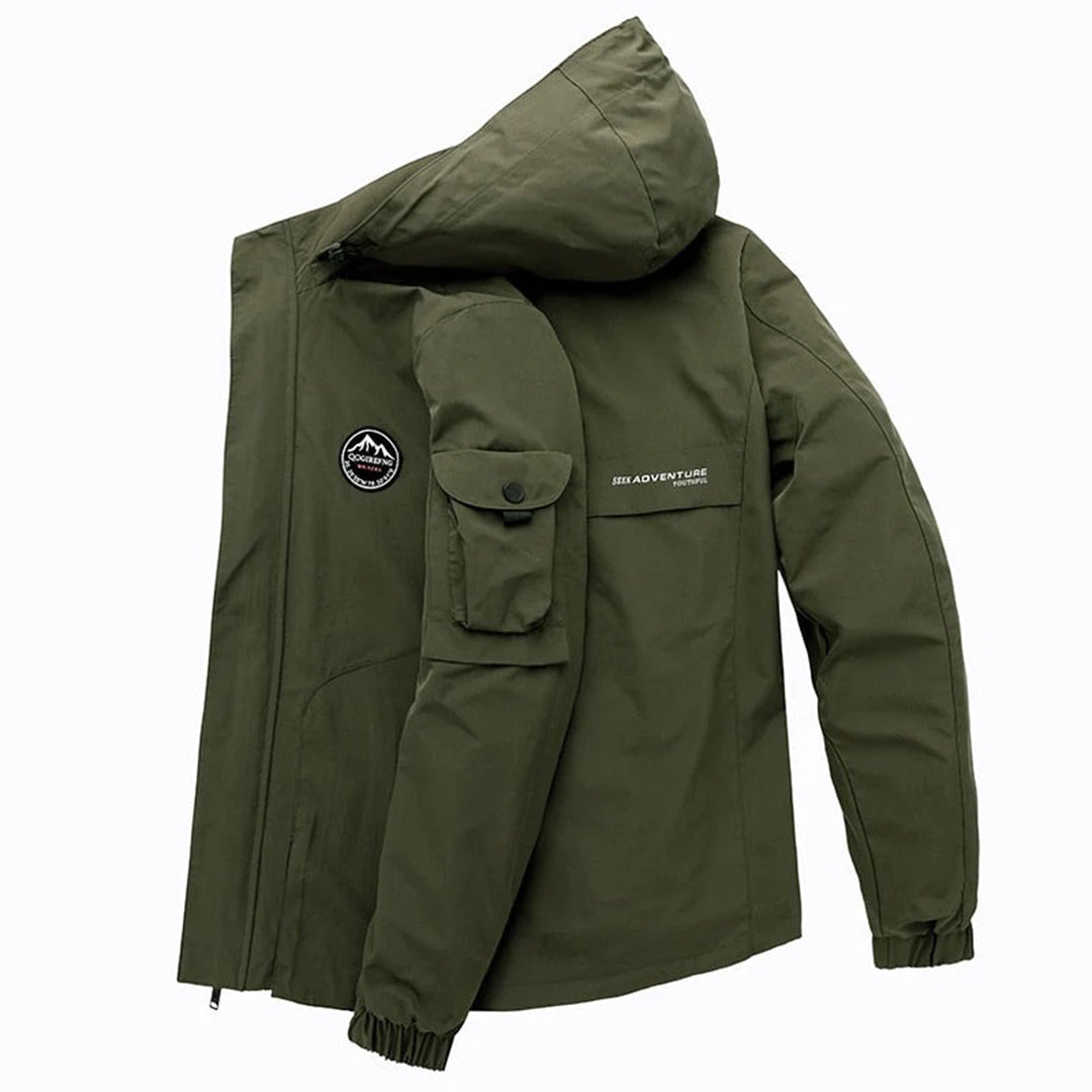 TitanShield - Modern Hooded Waterproof Bomber Jacket for Men