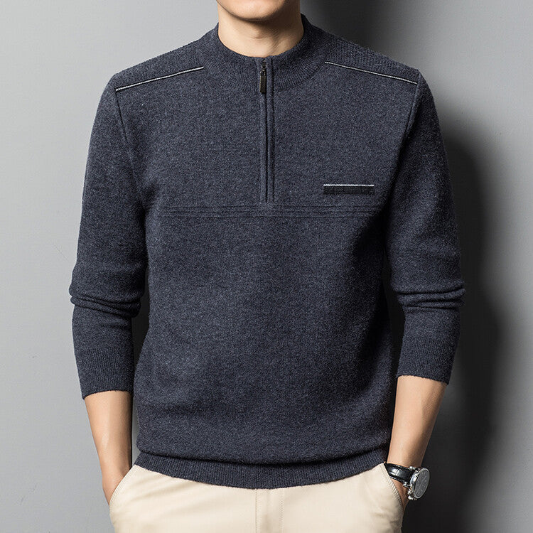 Rider - Classic Half Zip Cashmere Polo Sweater for Men