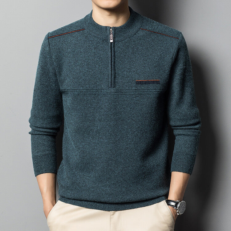 Rider - Classic Half Zip Cashmere Polo Sweater for Men