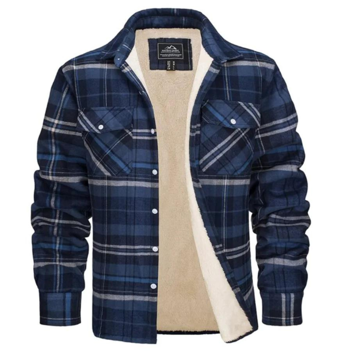 Grant - Casual Fleece-Lined Plaid Jacket for Men