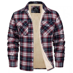 Grant - Casual Fleece-Lined Plaid Jacket for Men