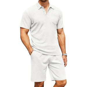 Riggs - Casual Summer Polo Shirt Men White/Blue for Men