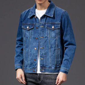 Riley – Timeless Denim Jacket with Chest Pockets for Men