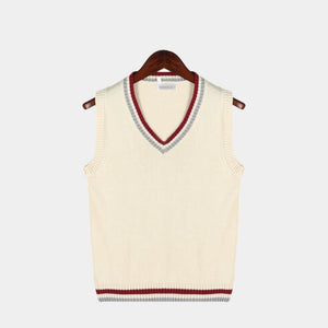 Stone - Sleeveless Knitted V-Neck Sweater