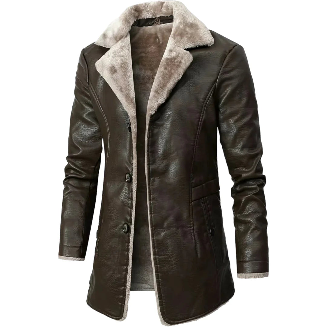 Thomas - Men's Leather Shearling Jacket for Ultimate Warmth